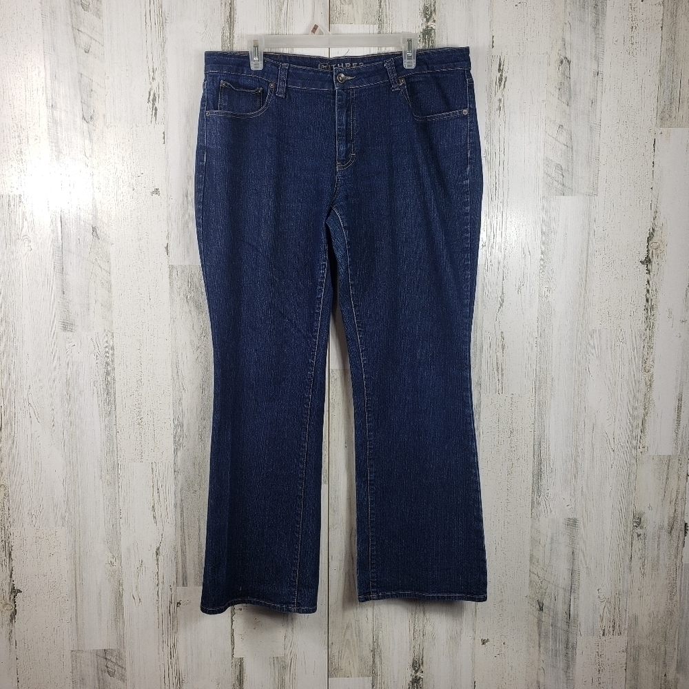 Thres 3 clothing dark wash wide leg jeans women's plus size 16